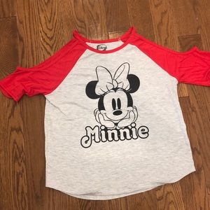 Minnie cold shoulder fitted shirt size L Disney